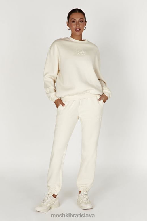 Meshki šmirgľové embossované fleecové joggery oblečenie kosť 4N0F61480