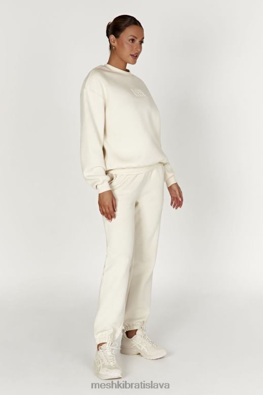Meshki šmirgľové embossované fleecové joggery oblečenie kosť 4N0F61480