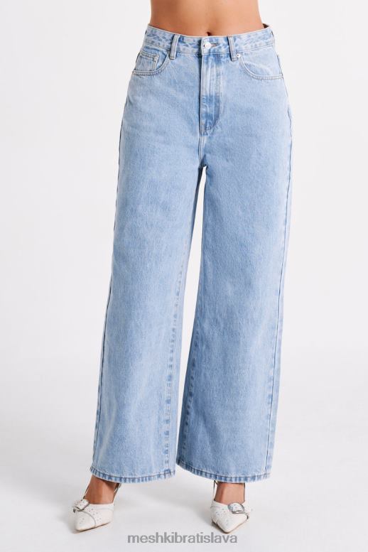 Meshki havranské široké džínsy oblečenie stredne modré umývanie 4N0F61243