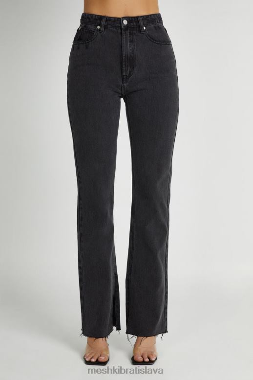 Meshki lauren džínsy s rovnými nohavicami oblečenie umyté na čierno 4N0F61232