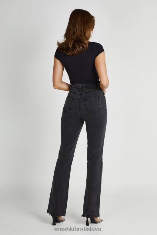 Meshki lauren džínsy s rovnými nohavicami oblečenie umyté na čierno 4N0F61232