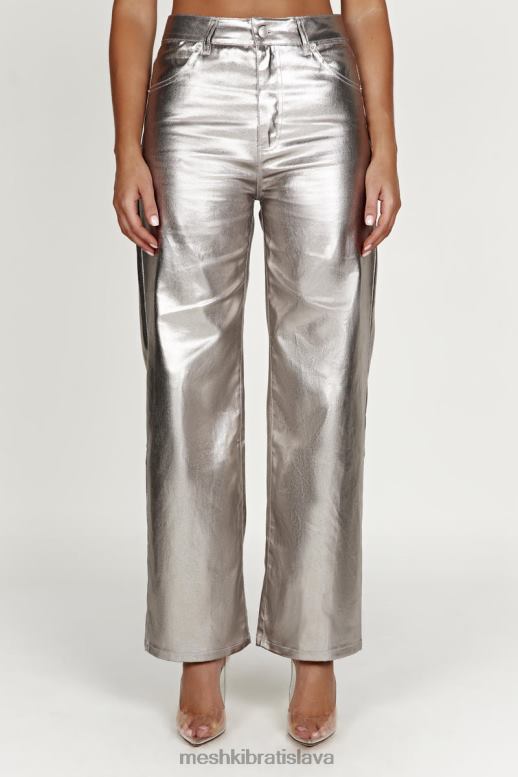 Meshki minnie metalické rovné džínsy oblečenie striebro 4N0F61270