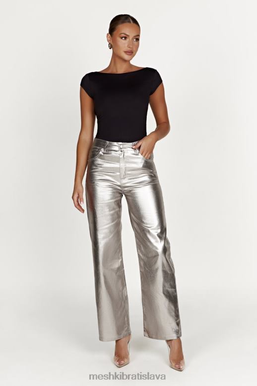 Meshki minnie metalické rovné džínsy oblečenie striebro 4N0F61270