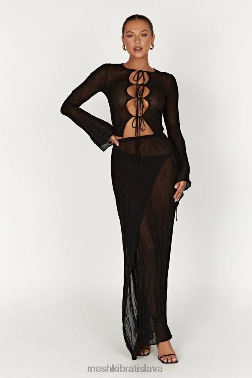 Meshki Akari pletená maxi sukňa oblečenie čierna 4N0F61305