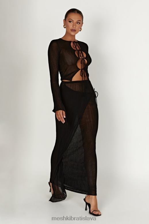 Meshki Akari pletená maxi sukňa oblečenie čierna 4N0F61305