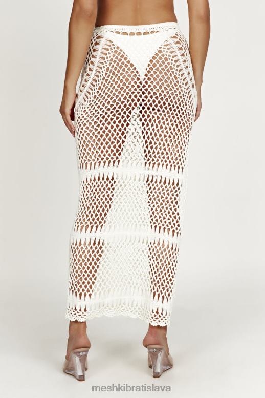 Meshki bonnie háčkovaná maxi sukňa oblečenie biely 4N0F61439