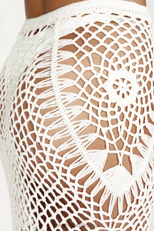 Meshki bonnie háčkovaná maxi sukňa oblečenie biely 4N0F61439