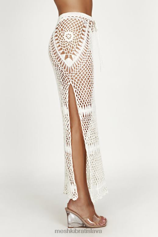 Meshki bonnie háčkovaná maxi sukňa oblečenie biely 4N0F61439