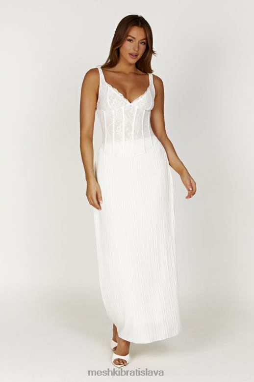 Meshki elsie plisse maxi sukňa oblečenie biely 4N0F61362