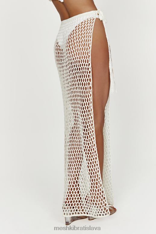 Meshki hallie zaväzovacia háčkovaná maxi sukňa oblečenie biely 4N0F61537