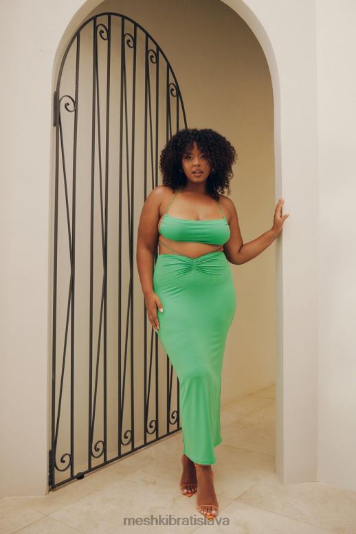 Meshki jantárová vlnená maxi sukňa oblečenie zelená 4N0F61573