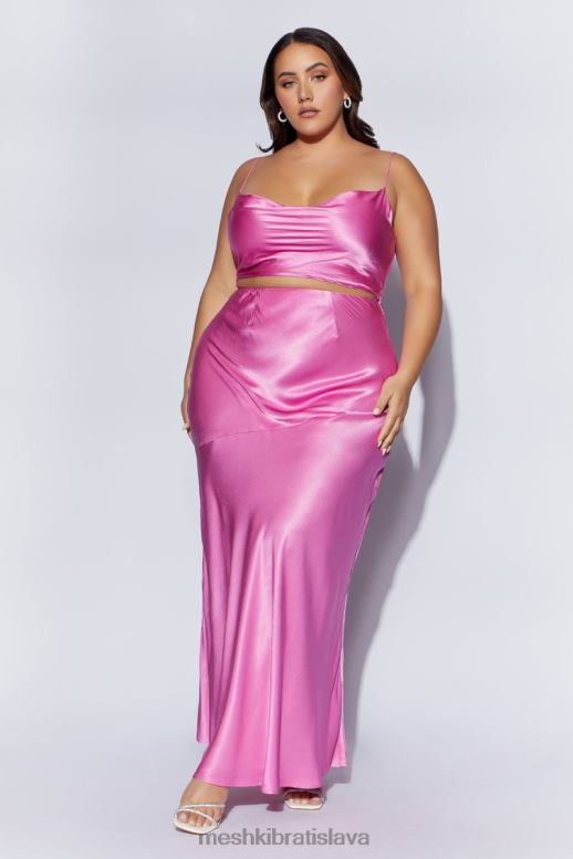 Meshki maková saténová maxi sukňa oblečenie Ružová 4N0F61523