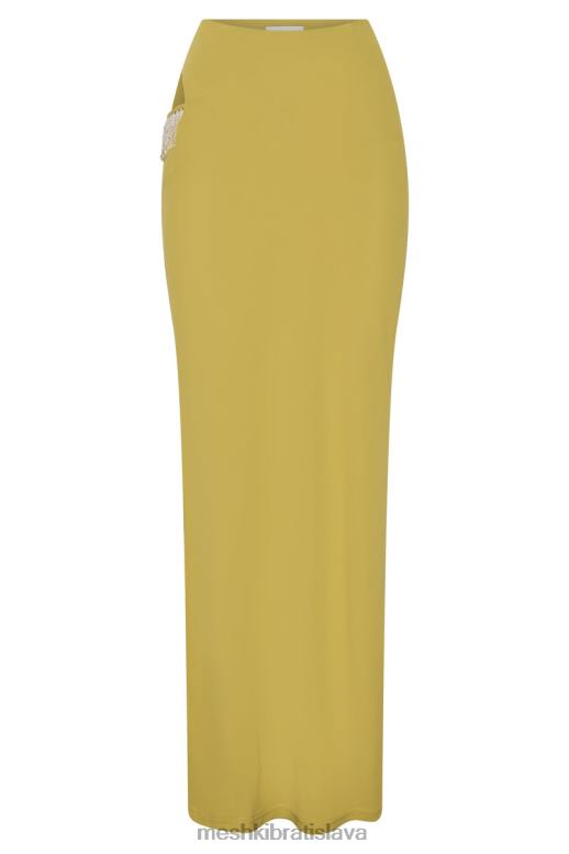 Meshki maxi sukňa jayleen so strapcami oblečenie chartreuse 4N0F61551