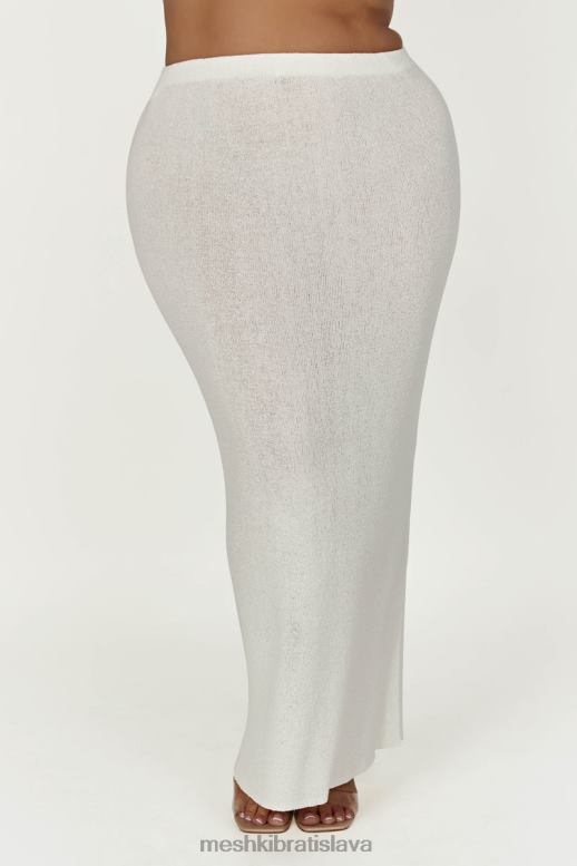 Meshki maxi sukňa z maribellového úpletu oblečenie biely 4N0F61343