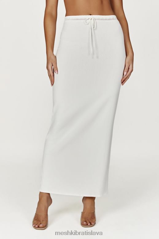 Meshki úpletová maxi sukňa penelope pointelle oblečenie biely 4N0F61425
