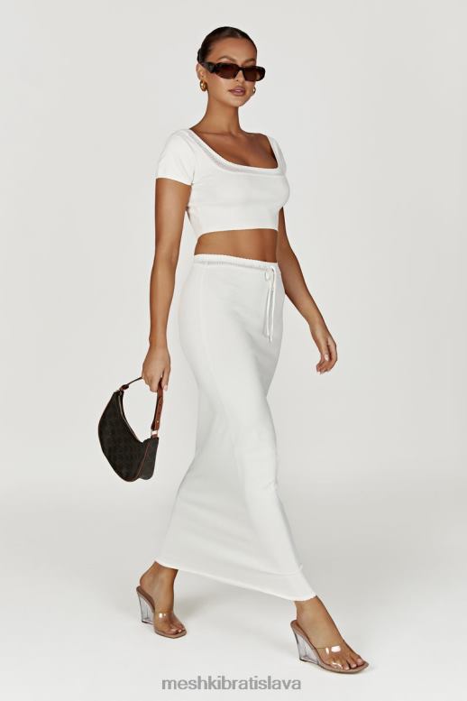 Meshki úpletová maxi sukňa penelope pointelle oblečenie biely 4N0F61425