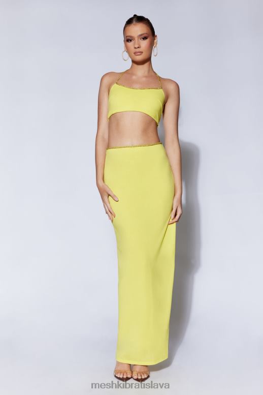 Meshki sweeney diamante maxi sukňa s rozparkom oblečenie chartreuse 4N0F61437