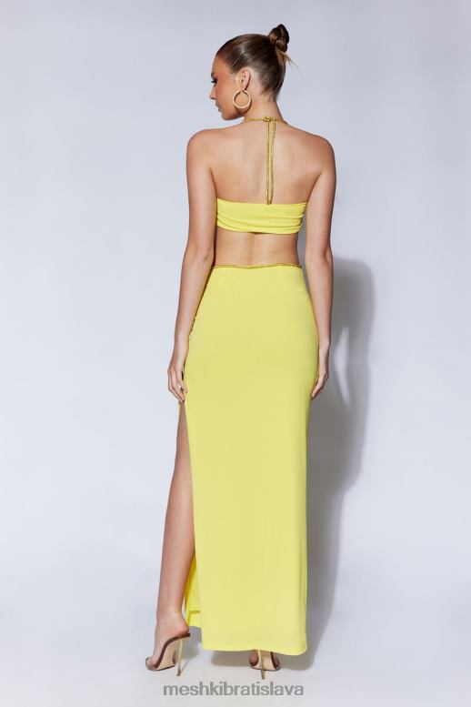 Meshki sweeney diamante maxi sukňa s rozparkom oblečenie chartreuse 4N0F61437