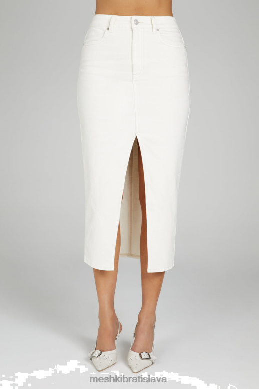 Meshki akáciová denimová midi sukňa oblečenie ecru 4N0F61283