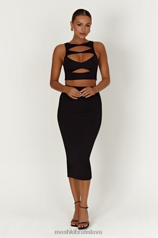 Meshki charley midi sukňa oblečenie čierna 4N0F61403