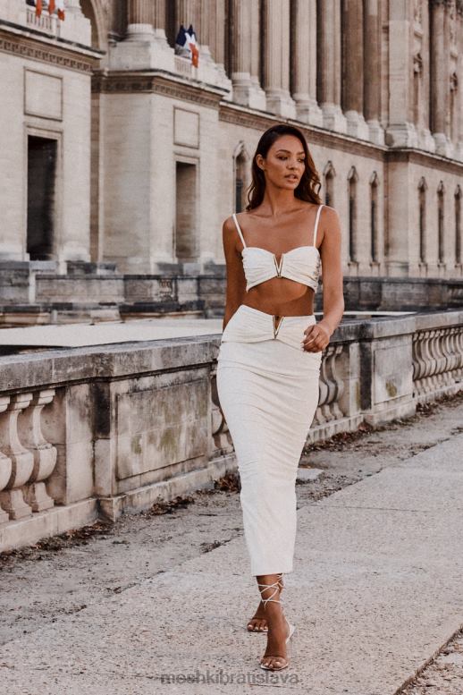 Meshki maryse v-hardware midi sukňa oblečenie kosť 4N0F61566