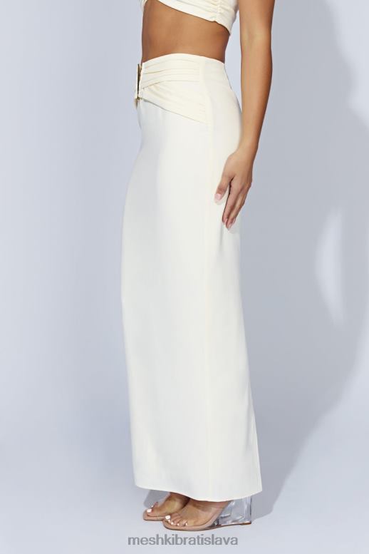 Meshki maryse v-hardware midi sukňa oblečenie kosť 4N0F61566