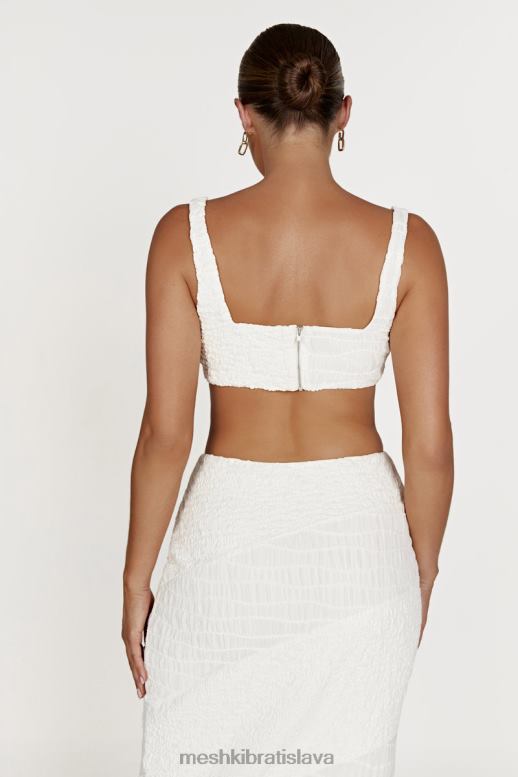 Meshki nyah textúrovaná midi sukňa oblečenie biely 4N0F61268