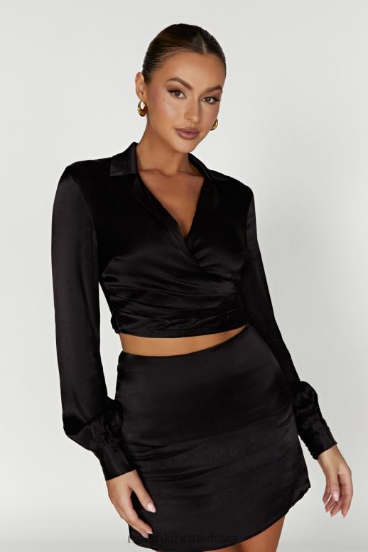 Meshki amia saténová minisukňa oblečenie čierna 4N0F61385
