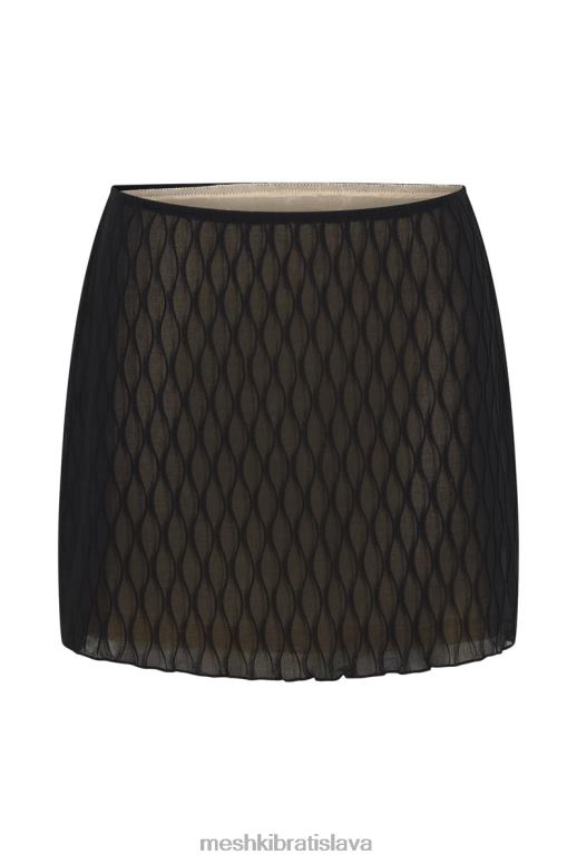 Meshki brečtanová stredná minisukňa oblečenie čierna 4N0F61531