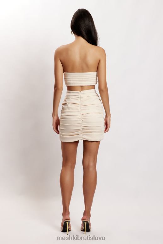 Meshki lola ruched minisukňa oblečenie krém 4N0F61565