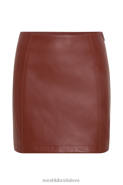 Meshki plavá minisukňa z umelej kože oblečenie čerešňová čokoláda 4N0F61399