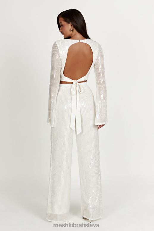 Meshki diaz flitrové nohavice oblečenie biely 4N0F61356