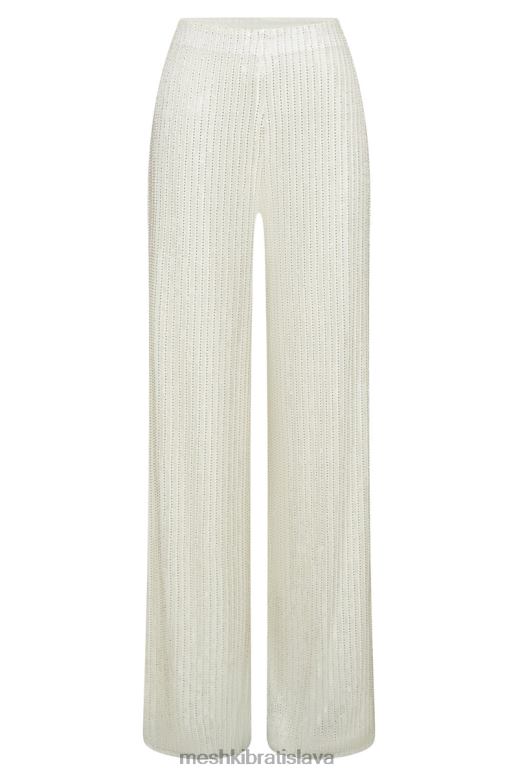 Meshki diaz flitrové nohavice oblečenie biely 4N0F61356