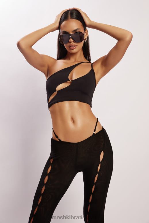 Meshki gabriella výrez po celej dĺžke nohavice oblečenie čierna 4N0F61600