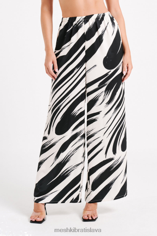 Meshki marciela saténové rovné nohavice s potlačou oblečenie abstraktná tlač 4N0F61236