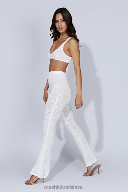 Meshki mary pletené rozšírené nohavice oblečenie biely 4N0F61589