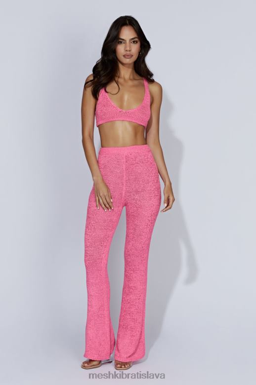 Meshki mary pletené rozšírené nohavice oblečenie žuvačka ružová 4N0F61581