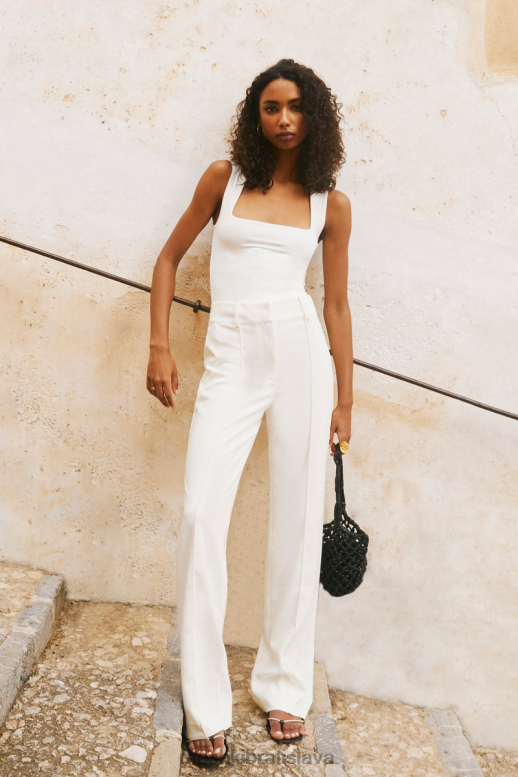 Meshki nohavice lisa s vysokým pásom oblečenie slonovina 4N0F61274