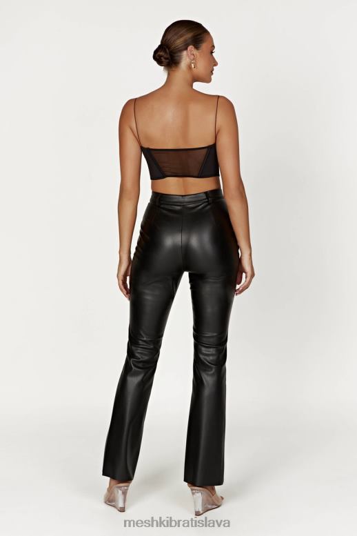 Meshki nohavice z umelej kože s rovnými nohami tyra oblečenie čierna 4N0F61225
