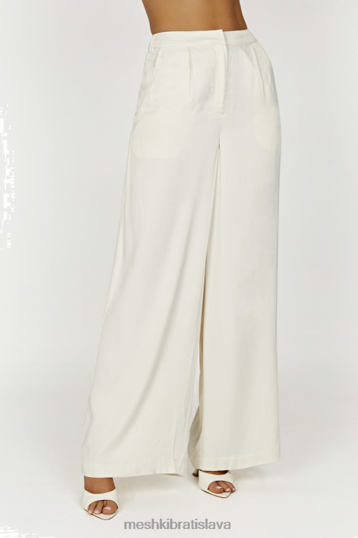 Meshki nour saténové široké nohavice oblečenie slonovina 4N0F61376