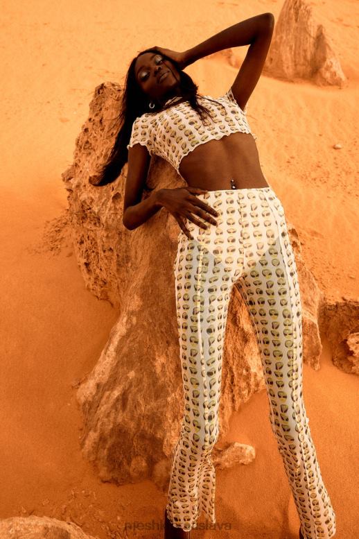 Meshki rovné nohavičky zo sieťoviny nora oblečenie mimozemská potlač 4N0F61602