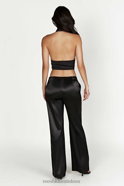 Meshki saténové nohavice nicolette nízke oblečenie čierna 4N0F61593