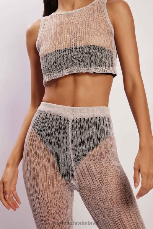 Meshki svetlice z mandy úpletu oblečenie sivá 4N0F61599