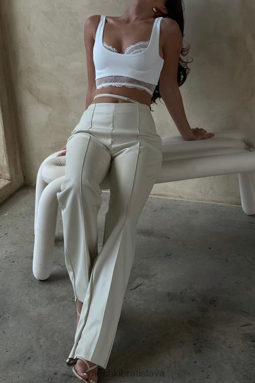 Meshki zarsa wide leg mid rise pu pant oblečenie pšenica 4N0F61469