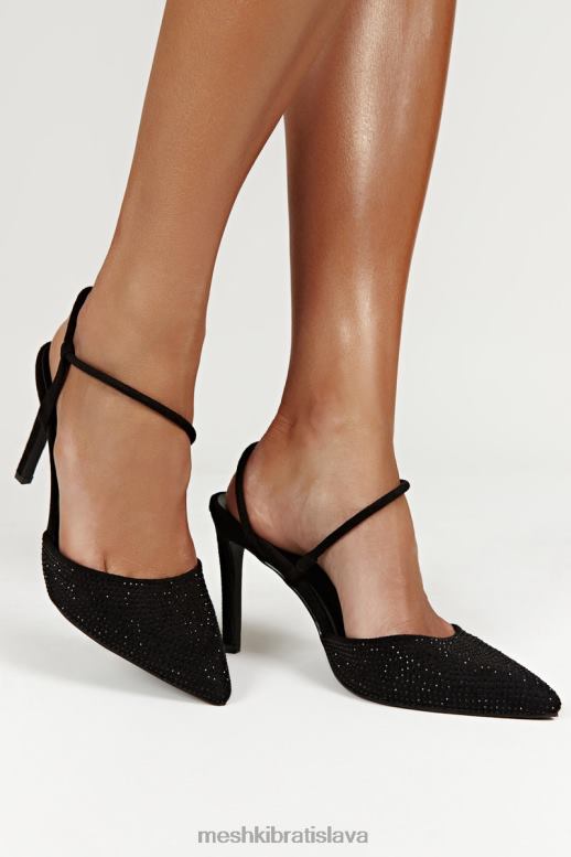 Meshki Carter diamante uzavreté podpätky obuv čierna 4N0F61676
