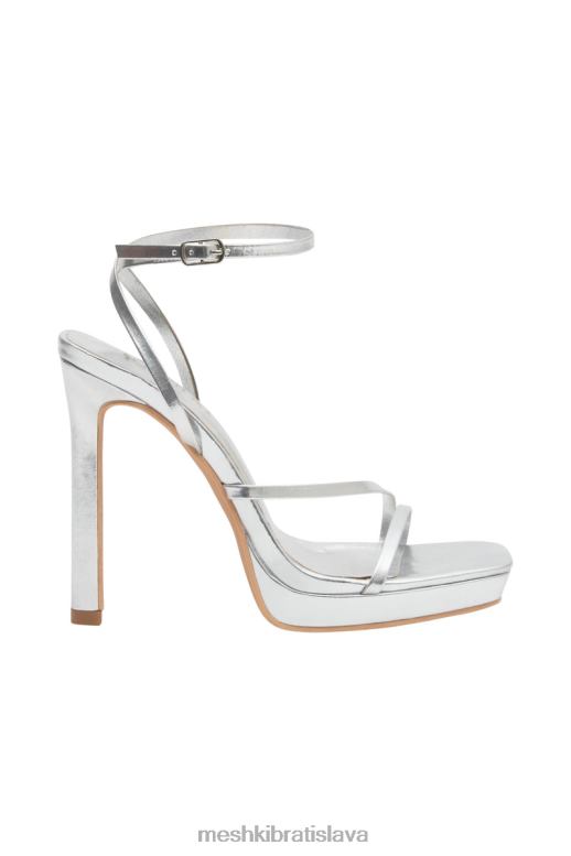 Meshki kailani podpätky na platforme obuv striebro 4N0F61673