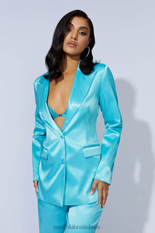 Meshki maevský saténový blejzer oblečenie akvamarín 4N0F61659