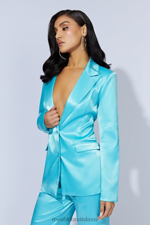 Meshki maevský saténový blejzer oblečenie akvamarín 4N0F61659