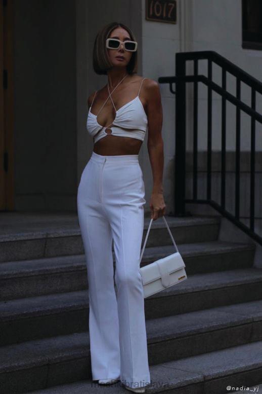 Meshki Phoenix cut out ruched crop top oblečenie biely 4N0F61153