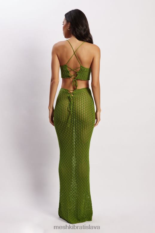 Meshki Rosella háčkovaný crop top oblečenie zelená 4N0F61187